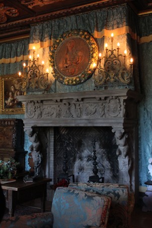Fireplace in the main room. All the mantles are very old